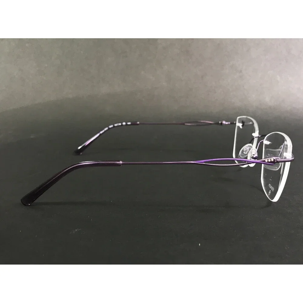 Airlock Eyeglasses Frames Skye 202 502 Purple Rimless Cat Eye Titanium 52-18-140